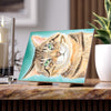 Copy Of Tabby Bengal Cat Kitten Pastel Art Ceramic Photo Tile Home Decor