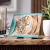 Copy Of Tabby Bengal Cat Kitten Pastel Art Ceramic Photo Tile Home Decor