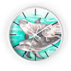 Cute Dolphins Family Watercolor Art Wall Clock White / 10 Home Decor