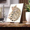 Cute Tabby Bengal Cat Kitten Watercolor Art Ceramic Photo Tile 6 × 8 / Matte Home Decor