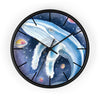 Humpback Whale Cosmic Stars Galaxy Watercolor Art Wall Clock Black / 10 Home Decor