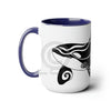 Orca Whale Cute Tribal Ink Art Two-Tone Coffee Mugs 15Oz / Blue Mug