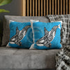 Orca Whale Tribal Tattoo Blue Ink Art Spun Polyester Square Pillow Case 16 × Home Decor
