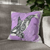 Orca Whale Tribal Tattoo Purple Ink Art Spun Polyester Square Pillow Case 16 × Home Decor