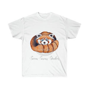 Red Panda Bear Ink Art Ultra Cotton Tee White / S T-Shirt