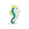 Teal Yellow Seahorse Ink Art Die-Cut Magnets 5 X / 1 Pc Home Decor