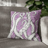 White Octopus Tentacles Purple Vintage Map Art Spun Polyester Square Pillow Case 18 × Home Decor