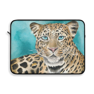 Amur Leopard Blue Eyes Art Laptop Sleeve 15