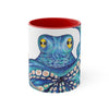 Blue Kraken Tentacles Octopus On White Art Accent Coffee Mug 11Oz Red /