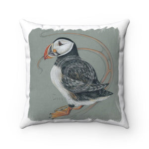Canadian Birds Series: Atlantic Puffin Art Square Pillow 14 × Home Decor