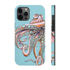 Dancing Octopus Teal Blue Art Mate Tough Phone Cases Iphone 12 Pro Max Case