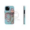 Dancing Octopus Teal Blue Art Mate Tough Phone Cases Iphone 13 Mini Case