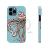 Dancing Octopus Teal Blue Art Mate Tough Phone Cases Iphone 13 Pro Max Case