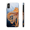 Dancing Octopus With Bubbles Blue Art Mate Tough Phone Cases Iphone X Case