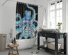 Octopus Tentacles Kraken! Blue Teal On Black Shower Curtain Home Decor