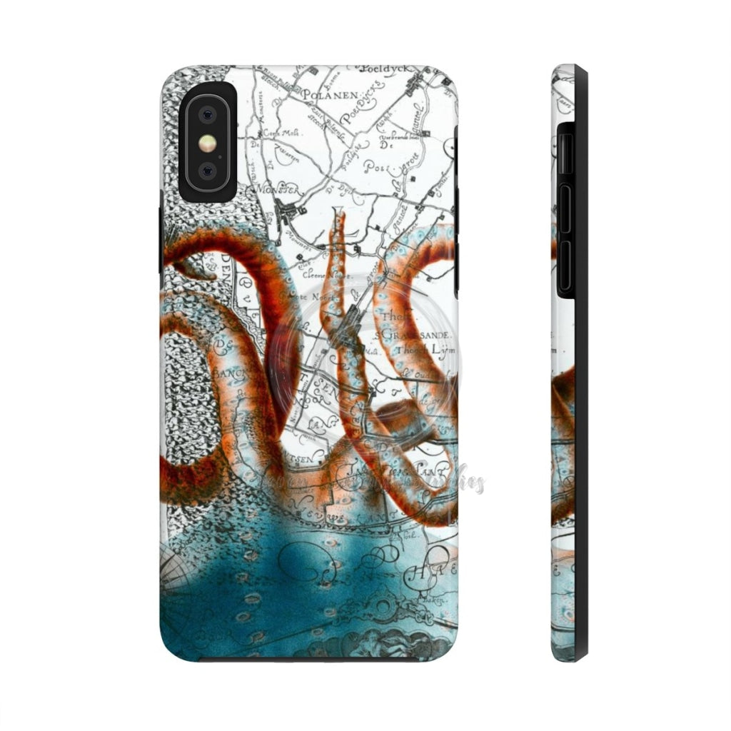 Octopus Vintage Map Case Mate Tough Phone Cases  Seven Sirens Studios
