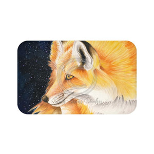 Red Fox Galaxy Watercolor Ink Art Bath Mat 34 × 21 Home Decor