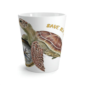 Save Green Sea Turtle Art Latte Mug 12Oz Mug