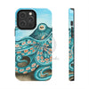 Teal Green Octopus Bubbles And The Sea Art Mate Tough Phone Cases Iphone 14 Pro Max Case