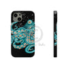 Teal Green Octopus Bubbles And The Sea Black Art Mate Tough Phone Cases Iphone 13 Case