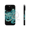 Teal Green Octopus Bubbles And The Sea Black Art Mate Tough Phone Cases Iphone 13 Pro Case