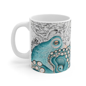 Teal Octopus Vintage Chic Mug 11Oz