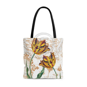 Tulips Vintage Map Chic Tote Bag Large Bags