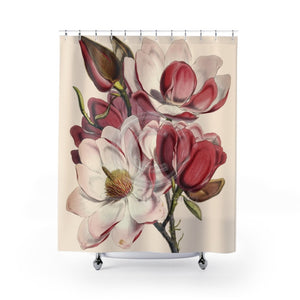 Vintage Delicate Pink Magnolia Flowers Shower Curtains 71X74 Home Decor