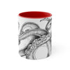 White Tentacles Octopus Vintage Map On Art Accent Coffee Mug 11Oz Red /