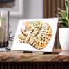 Cute Tabby Bengal Cat Kitten Nap Watercolor Art Ceramic Photo Tile