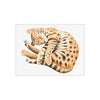 Cute Tabby Bengal Cat Kitten Nap Watercolor Art Ceramic Photo Tile