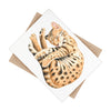 Cute Tabby Bengal Cat Kitten Nap Watercolor Art Ceramic Photo Tile