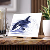 Baby Orca Whale Breaching Blue Art Ceramic Photo Tile