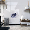 Baby Orca Whale Breaching Blue Art Ceramic Photo Tile