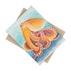 Red Pacific Octopus watercolor Ink Art Ceramic Photo Tile