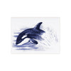 Baby Orca Whale Breaching Blue Art Ceramic Photo Tile
