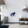 Baby Orca Whale Breaching Blue Art Ceramic Photo Tile