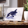 Baby Orca Whale Breaching Blue Art Ceramic Photo Tile