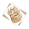 Cute Tabby Bengal Cat Kitten Nap Watercolor Art Ceramic Photo Tile