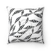 Abstract Doodle B/w Pattern Ink Square Pillow 14X14 Home Decor