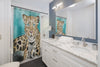 Amur Leopard Blue Eyes Watercolor Art Shower Curtain Home Decor