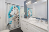 Andalusian Horse Watercolor Stallion Art Blue Shower Curtain Home Decor