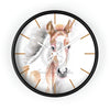 Appaloosa Horse Colt Pony Watercolor Art Wall Clock Black / White 10 Home Decor