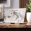 Arabian Horse Pencil Drawing Fine Art Ceramic Photo Tile 6 × 8 / Glossy Home Decor