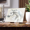 Arabian Horse Pencil Drawing Fine Art Ceramic Photo Tile 6 × 8 / Matte Home Decor