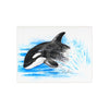 Baby Orca Whale Watercolor Art Ceramic Photo Tile Home Decor