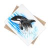 Baby Orca Whale Watercolor Art Ceramic Photo Tile Home Decor