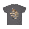Bengal Cat Napping Kitten Comic Style Art Dark Unisex Ultra Cotton Tee Charcoal / S T-Shirt