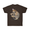 Bengal Cat Napping Kitten Comic Style Art Dark Unisex Ultra Cotton Tee Chocolate / S T-Shirt