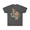 Bengal Cat Napping Kitten Comic Style Art Dark Unisex Ultra Cotton Tee Heather / S T-Shirt